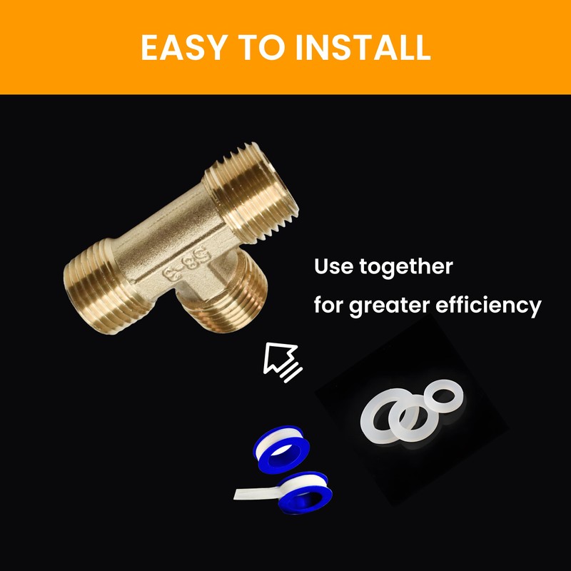 Brass Pipe tee 1/2" male x 1/2" male x 1/2"