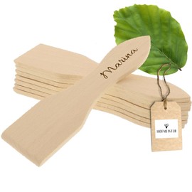8 x Hofmeister® Raclette Scraper with Engraving, Raclette Scraper with Name as a Gift, Made of Wood, Protects Coated Raclette Pans, for Christmas or New Year's Eve Dinners, Heat-Resistant, 13 cm