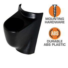 GlowShift Universal RHD Black Single Pillar Gauge Pod - Fits Any Make/Model - Right Hand Drive - ABS Plastic - Mounts (1) 2-1/16" (52mm) Gauge to Vehicle's A-Pillar