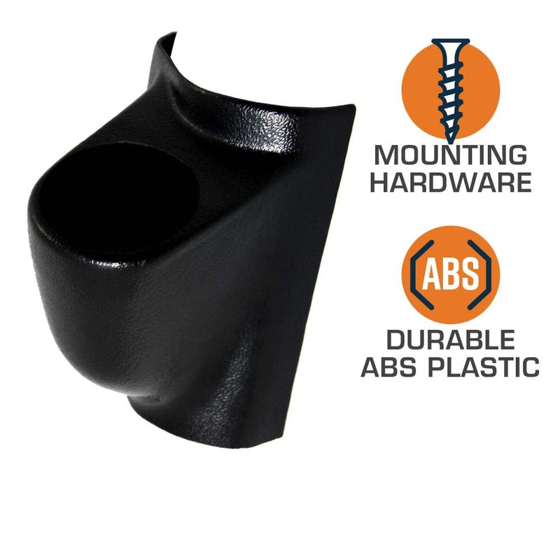 GlowShift Universal RHD Black Single Pillar Gauge Pod - Fits