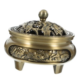 Cabilock Chinese Style Alloy Incense Holder Decorative Censer for Aromatherapy Meditation and Home Decor Unique Indoor Ornament for Tea House and Study