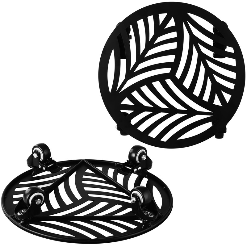 1 Pack Large Metal Plant Caddy with Wheels 13.5 Inches