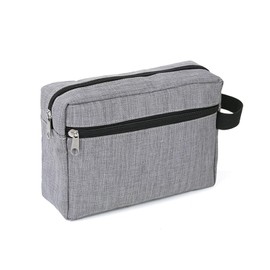 QUINTRA Double Layer Cosmetic Bag for Men and Women Multifunctional Digital Bag Travel Storage Bag Fabric Toiletry Bag, grey, standard size