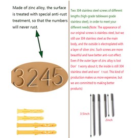 5’’ Floating House Number Modern House Numbers- zinc Alloy Home Address Number with Exquisite Drawing Process-Gold-Number 7