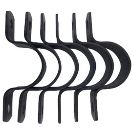 AOYHJA (pack of 6) Fixed Clip Metal Pipe Clip Double Hole DIY U-shaped Bracket Pipe Belt Black U-shaped (1/2 inches)