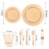 350PCS Orange Glitter Plastic Dinnerware Set for 50 Guests