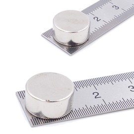 Brudazon 5 Mini Disc Magnets 12 x 6 mm N52 Strongest Level Neodymium Magnets Ultra Strong Power Magnet for Model Making, Photo, Whiteboard, Notice Board, Fridge, Crafts, Magnetic Disc Extra Strong