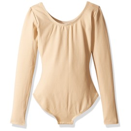 Capezio Big Girls' Long Sleeve Leotard, Nude Medium