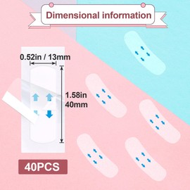 Pndeyo 40pcs Face Lift Tape, Invisible Ultra Thin Self-Adhesive Face Lifting Band, Waterproof Hypoallergenic Makeup Lifter Strip for Neck Eye Sagg Skin Wrinkles Double Chin
