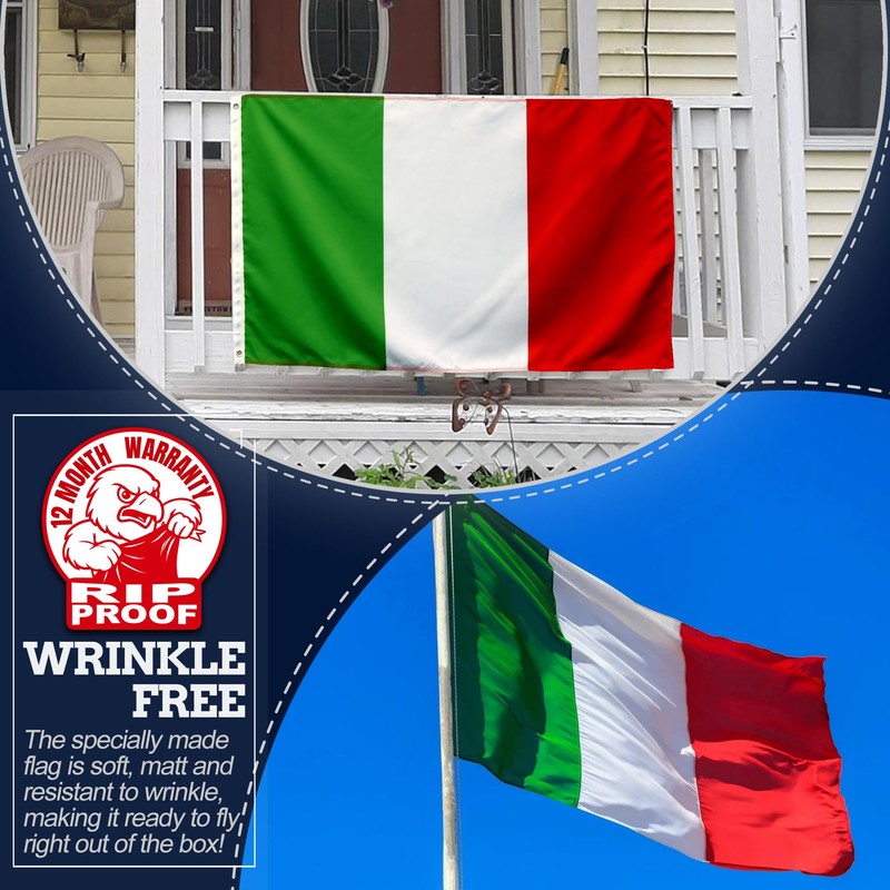 Anley Rip-Proof Double Sided 3-Ply Italy Flag 3x5 Foot -