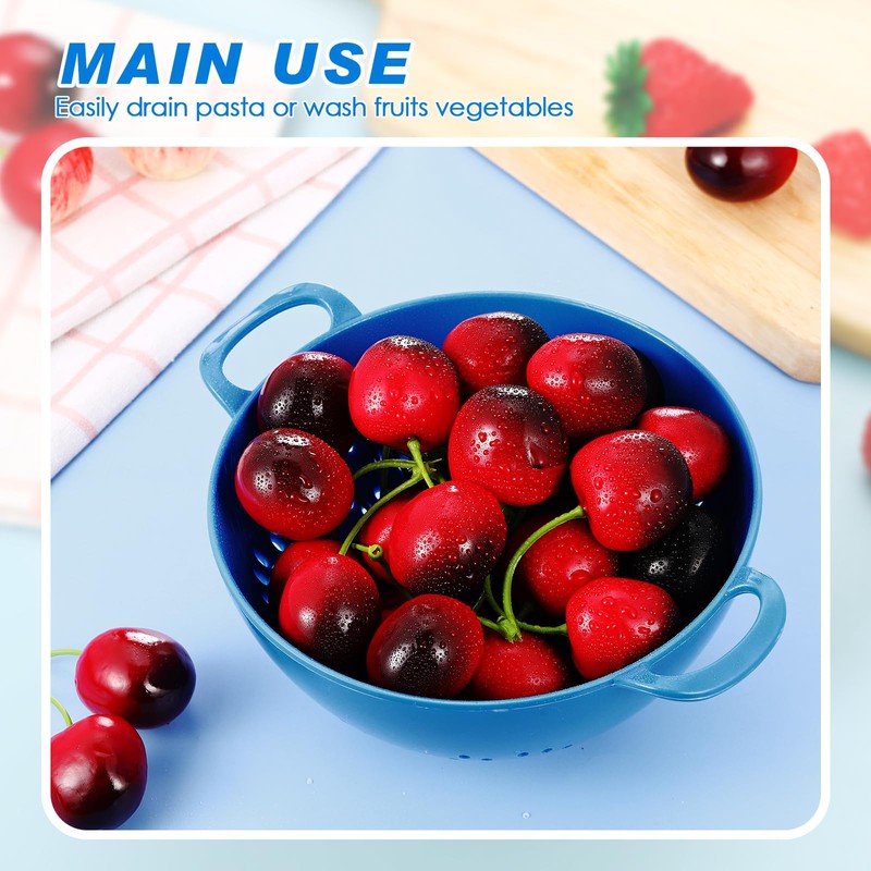Baderke 4 Pack Mini Colander for Kitchen Plastic Berry Strainer