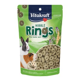 Vitakraft Nibble Rings Small Animal Treat, 10.6 oz Healthy Crunchy Snack for Rabbits, Guinea Pigs, Hamsters & Other Small Pets, Wholesome Wheat & Alfalfa, Added Vitamins & No Artificial Flavors