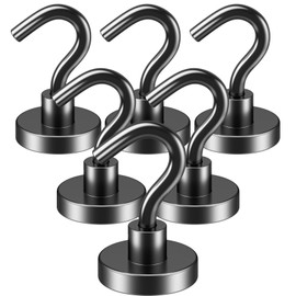 VNDUEEY Black Magnetic Hooks, 10 kg Strong Magnetic Hooks for Hanging, Magnetic Hooks Heavy Duty, Fridge Magnets Magnetic Hanger for Cruise, Kitchen, Workplace and Garage