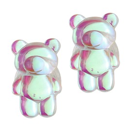 HAMILO Smartphone Grip Bear Earphone Holder Fall Prevention Set of 2 (Aurora Pink)