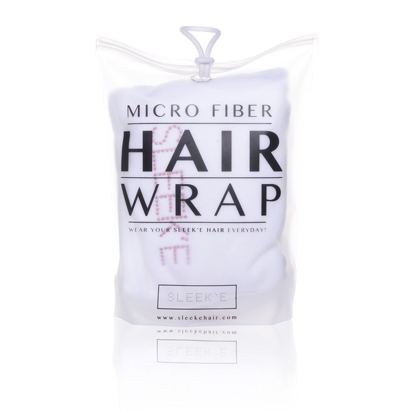 Sleek'e Microfiber Hair Wrap - Ultra Absorbent and Soft, Spa-Quality, Anti-Frizz Turban Twist Hair Towel, Reduces Drying Time for Healthier Hair (White)