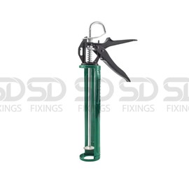 SDFIXINGS Heavy-Duty Caulking Gun, Extra Strong Professional Applicator for High-Viscosity Sealants, Professional Grade, 300ml Capacity, Green and Black