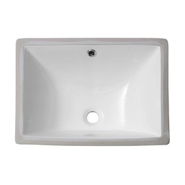 Sarlai Bathroom Sink Undermount - 18.5" Pure White Rectangle Undermount Sink Porcelain Ceramic Lavatory Vanity Bathroom Sink
