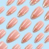 French Tip Press on Nails Short Almond Fake Nails with
