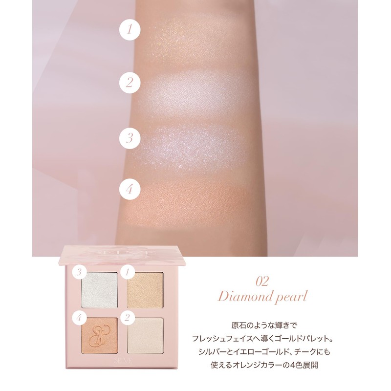 SELVE Prism Shot Multi Highlight Palette (Highlights) (01 Blossom Peach,