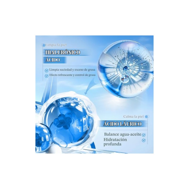 Limpiador Facial Transparente con Ácido Hialurónico para Piel Sensible
