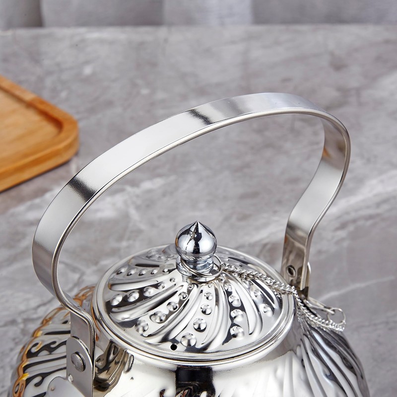 SANQIAHOME 2000ml stainless steel antique style teapot,with Infuser, thickened boiling