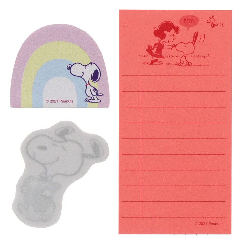 Sunstar Stationery S2831589 Snoopy Sticky Notes, Clear Case, Glitter With,