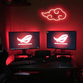 Dleouly Dleouly Anime Neon Sign, LED Red Cloud Neon Signs for Wall Decor, Dimmable Gaming Neon Sign Wall Signs USB Night Neon Light for Bedroom Game Room Man Cave Party, Gifts for Your Son, Boyfriend(12x7in)