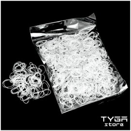 TYGA Store Pack of 1000 Mini Rubber Bands Soft Elastic Bands for Kids Hair, Braids Ponytail Hair, Pet Hairband Wedding Hairstyle and More (Clear)