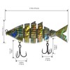 BASSDASH Bone Multi Jointed Swimbait 3-Pack, 3.7in/0.66oz Hard Fishing Lure