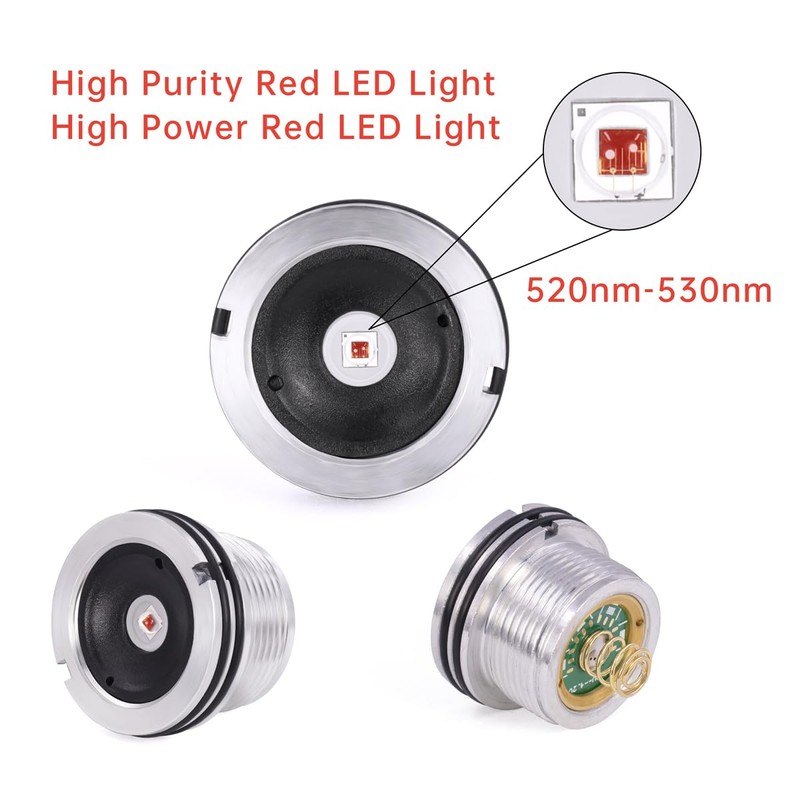 WAYLLSHINE Stepless Dimming Red Light Flashlight, 620nm-630nm High Purity, Adjustable