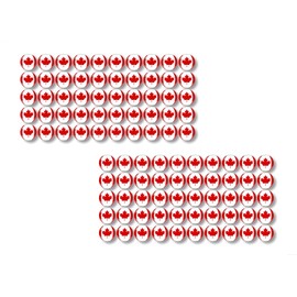 100 Shop CANADIAN 1.65cm (.65") Decals Proudly Buy Red Maple Leaf Canada Proud Travel Store Shelves Display Business Retailer Price Tag Add On Vinyl Stickers (100 Decal Set)
