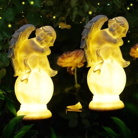 Solar Angel Garden Lights - Outdoor Decorative Stake Light Waterproof for Yard Patio Pathway Lawn Ornaments Garden Christmas Decorations Angel Gifts