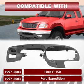 HECASA Dash Pad Bezel Cover Compatible with 1997-2003 Ford F150 Expedition ABS Plastic Center Front Dash Trim Bezel Replacement Gray