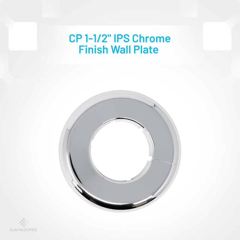 PLB23013P112IPS EvertechPRO Wall Plate - Chrome Plated 1-1/2 Inch IPS