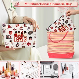 ZANSUO Sorority Gifts for Women DST Make Up Bag 1913 Sigma Theta Paraphernal Gifts for Girls Delta Cosmetic Bag Gift, Style 2