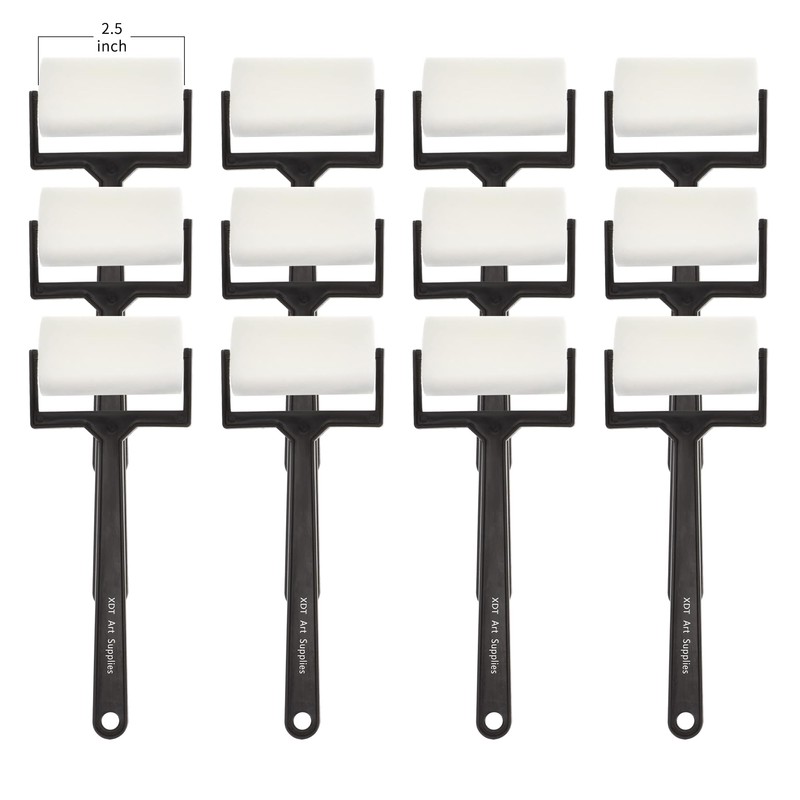 XDT- 2.5Inch Foam Paint Roller 12Pcs Set, Sponge Paint Rollers