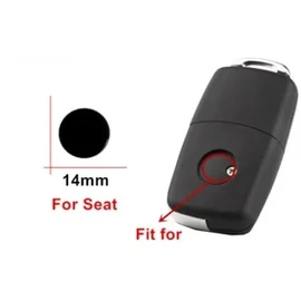 BLACK RED Chrome For Fits Seat Remote Key Fob Sticker Badge Emblem Logo 14mm 2 pcs
