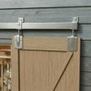 JUBEST 7.5FT Box Rail Exterior Barn Door Hardware Kit, Heavy-Duty