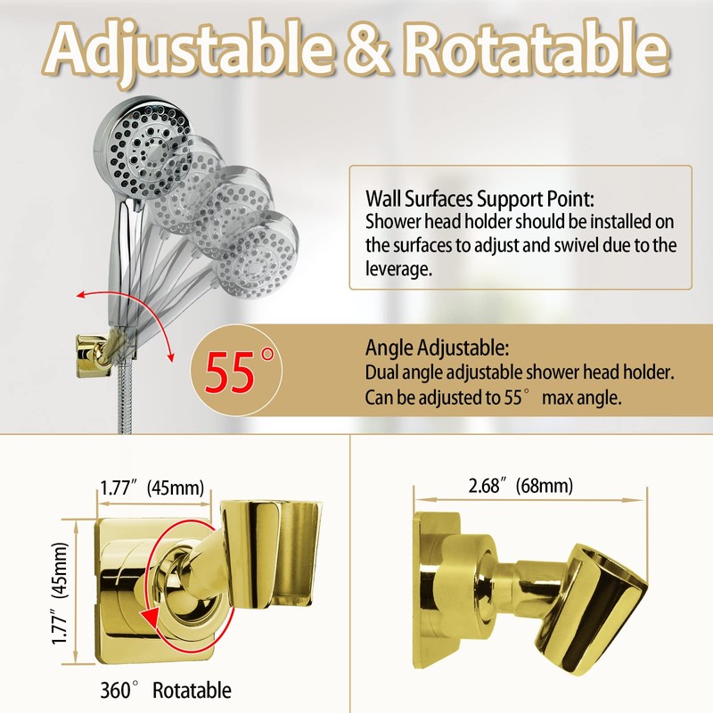 Shower Head Holder Handheld Shower Wand Holder Adjustable Shower Head