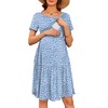 Ekouaer Nursing Dress Summer Short Sleeve Breastfeeding Casual Knee Length