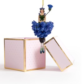 ROSEMARIE SCHULZ Heidelberg Cornflowers Girls Hanging with Gift Box Flower Fairy Figurine Decorative Figure Flower Child Sculpture