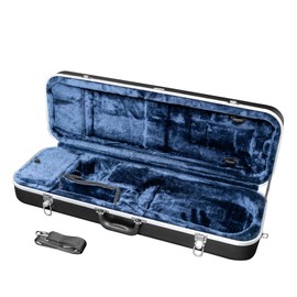 MI&VI NS-5150 ABS Hard Violin Case (3/4 Size) with Adjustable Straps | Velvet Plush Cushion | Hardshell Case for 3/4 Sized Violins (Blue)