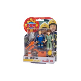 Fireman Sam Figures Double Pack V, 4 Assortments, with New Uniforms, Each with 2 Figures, 1 Animal and Accessories, Movable, 7.5 cm, from 3 Years