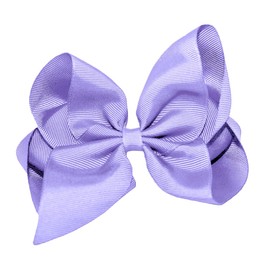 WD2U Girls 6" Classic Style Large Boutique Grosgrain Hair Bow Alligator Clip Lavender