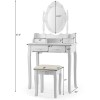 Costway Modern Dressing Table Set Makeup Vanity Desk w/Dimmable Bulbs