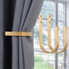 Warm Gold Curtain Drapery Holdbacks,2Pcs Solid Aluminum U Shaped Wall