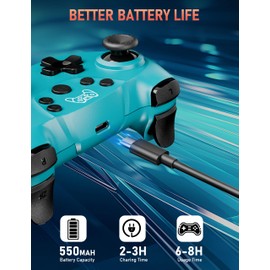 Diswoe Switch Pro Controller, Wireless Switch Controller for Switch 2/Lite/OLED, Bluetooth Gaming Controller with Hall Effect Joystick, Controller for PC/Android Phone with Gyro Sensor Turbo Vibration