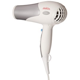 Sunbeam Dual Watt 2 Speed GreenSense Wall Mount Full Size Ionic Hair Dryer with Dimmable LED Night Light and Bracket, White