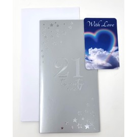 Milestone Unisex 21st Birthday Money or Giftcard Wallet Holder with Laminated Sentiment Card