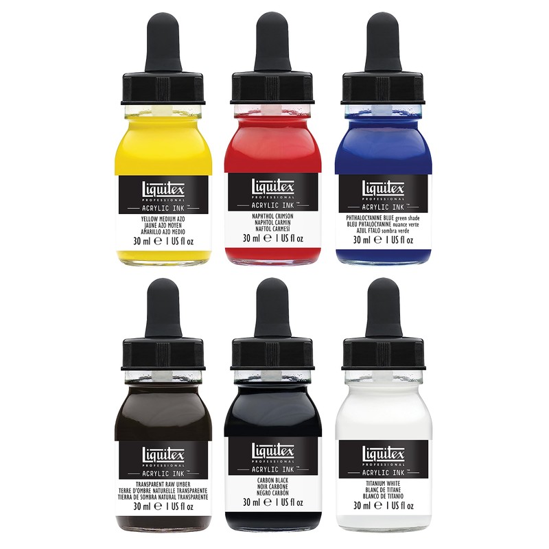 Liquitex Ink! Set Da 6 Flaconi Da 30 ml "Essenziali"